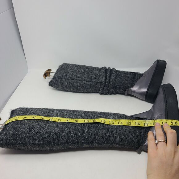 Nakedfeet Womens Umbra Boots Metallic Round Toe Knee High Low Heel Pull On 6.5 M - Picture 5 of 8